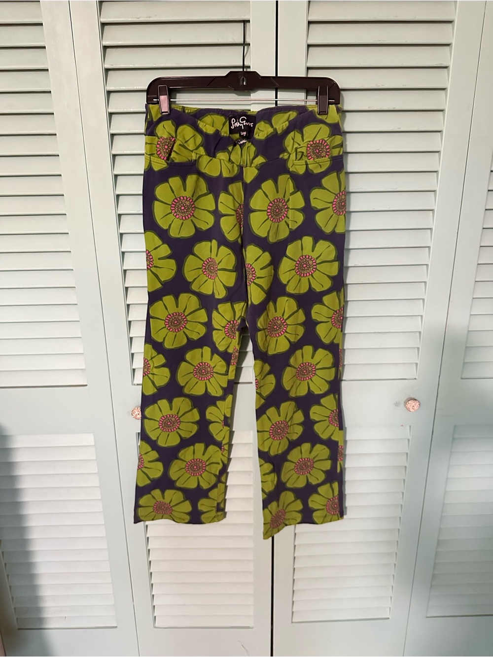 Lesley Evers Audrey pant with Green Floral Print